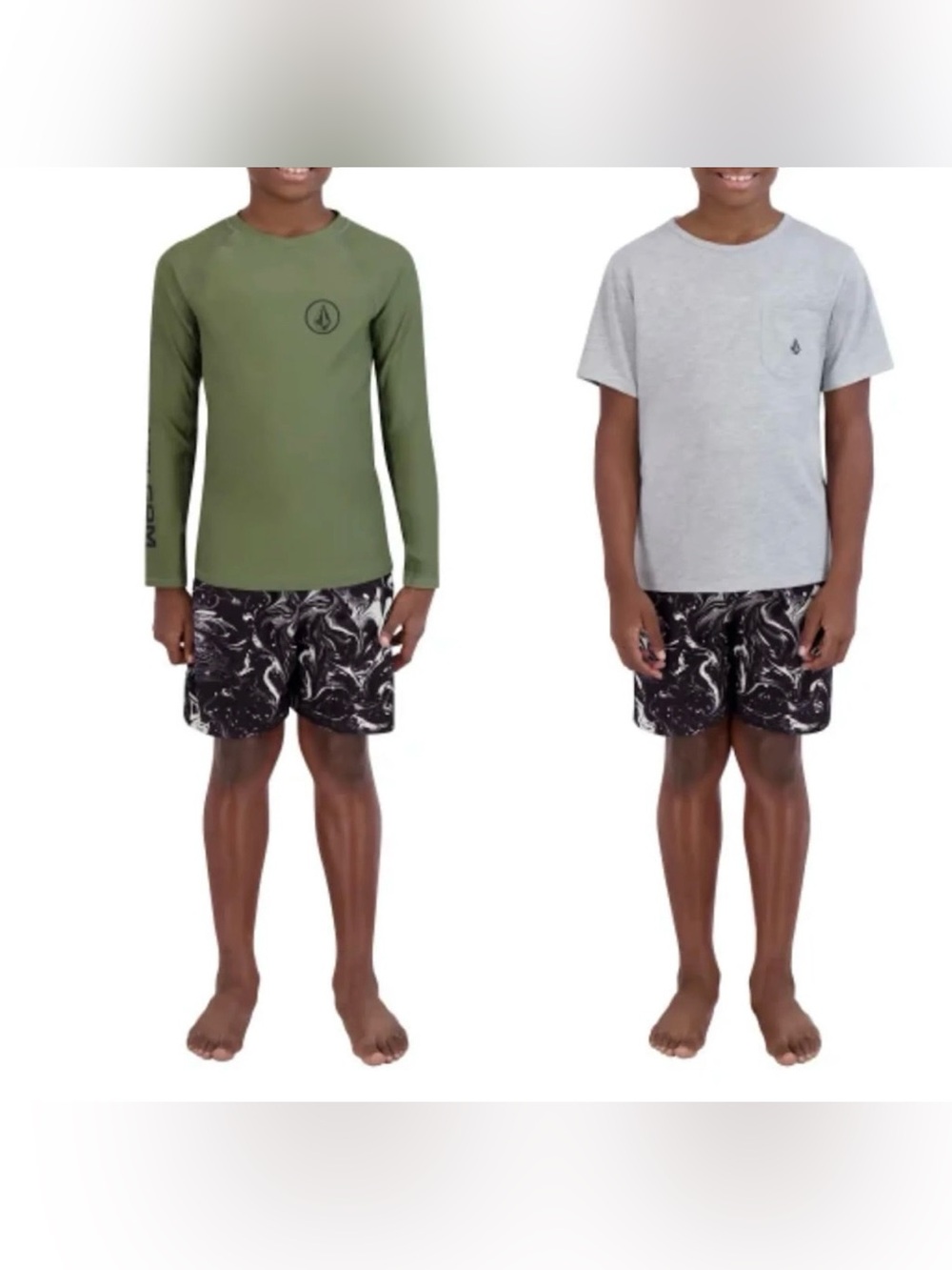 Volcom Kids Olive Green Long Sleeve Rashguard
